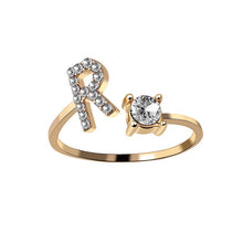 Load image into Gallery viewer, New Design Adjustable 26 Initial Letter Ring Fashion Jewelry For Women Simple Elegant Jewelry
