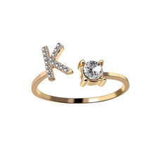 Load image into Gallery viewer, New Design Adjustable 26 Initial Letter Ring Fashion Jewelry For Women Simple Elegant Jewelry
