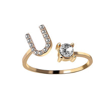 Load image into Gallery viewer, New Design Adjustable 26 Initial Letter Ring Fashion Jewelry For Women Simple Elegant Jewelry
