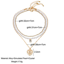 Load image into Gallery viewer, Pearl Drops Love Necklace Rhinestone Multilayer Wedding Clavicle Chain
