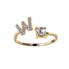 Load image into Gallery viewer, New Design Adjustable 26 Initial Letter Ring Fashion Jewelry For Women Simple Elegant Jewelry
