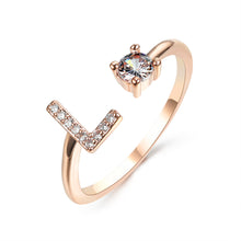 Load image into Gallery viewer, New Design Adjustable 26 Initial Letter Ring Fashion Jewelry For Women Simple Elegant Jewelry
