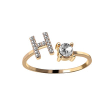 Load image into Gallery viewer, New Design Adjustable 26 Initial Letter Ring Fashion Jewelry For Women Simple Elegant Jewelry
