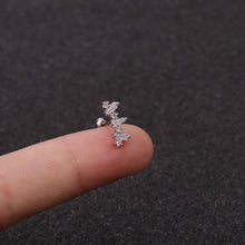 Load image into Gallery viewer, Stainless Steel Ear Piercing Jewelry Pentagonal Zircon
