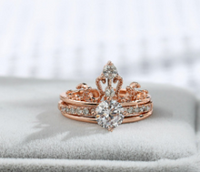 Load image into Gallery viewer, Crown Rings For Women White Gold Engagement Wedding Ring Jewelry
