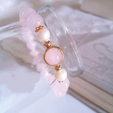 Load image into Gallery viewer, Natural pink pearl girl Crystal Bracelet
