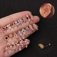 Load image into Gallery viewer, Ear Piercing Hippocampal Screw Stud Earrings Inlay Zircon Ear Bone Nail
