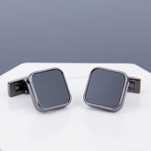 Load image into Gallery viewer, Mens Cufflinks Black Face Grey Copper Sleeve Stud
