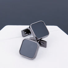 Load image into Gallery viewer, Mens Cufflinks Black Face Grey Copper Sleeve Stud
