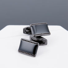 Load image into Gallery viewer, Mens Cufflinks Black Face Grey Copper Sleeve Stud
