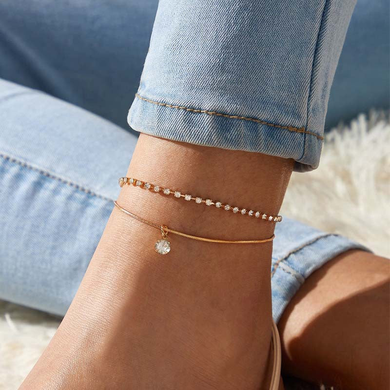 LETAPI Bohemian Beads Anklets for Women Boho Cubic Zirconia Anklet 2020 Ankle Bracelet on Leg Anklet Jewellery