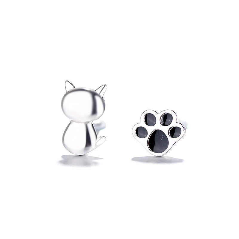 Black Drop Glaze Earring For Kitty