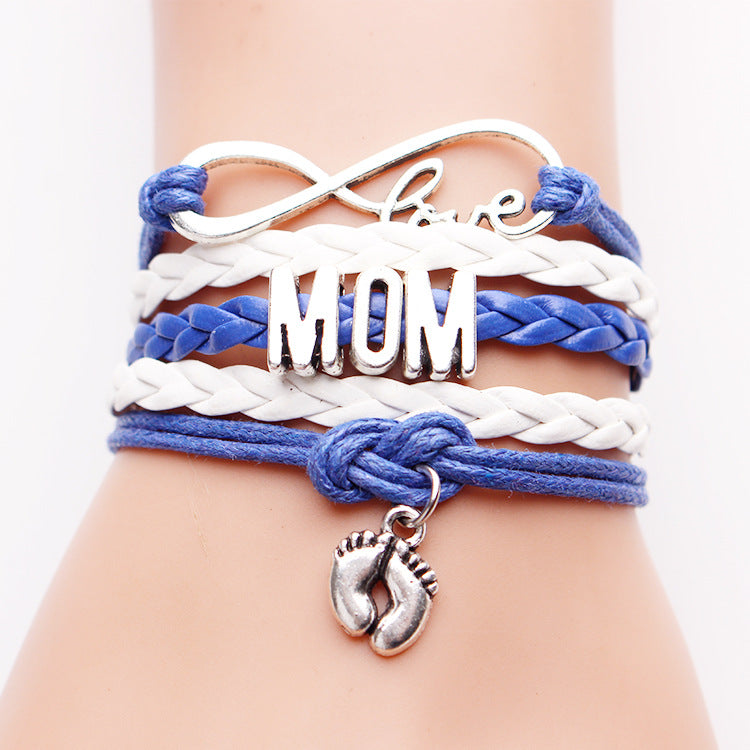 Hand-woven Infinite Love Mom Foot Bracelet