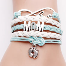 Load image into Gallery viewer, Hand-woven Infinite Love Mom Foot Bracelet
