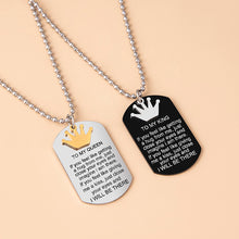 Load image into Gallery viewer, Crown Charms Couple Necklace To My King Queen Inspirational Pendants Necklaces Stainless Steel Jewelry
