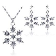 Load image into Gallery viewer, Exquisite Bridal Christmas Snowflake Necklace, Earring Set, Wedding Jewelry, Wedding Dress, Jewelry 4590
