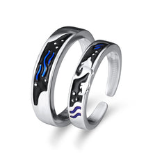 Load image into Gallery viewer, Sea And Whale Epoxy  Couple Men And Women Pair Rings Simple  Rings
