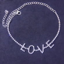 Load image into Gallery viewer, Letter Anklet LOVE Rhinestone Anklet
