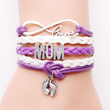 Load image into Gallery viewer, Hand-woven Infinite Love Mom Foot Bracelet
