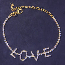 Load image into Gallery viewer, Letter Anklet LOVE Rhinestone Anklet
