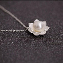 Load image into Gallery viewer, 925 Sterling Silver Jewelry   Pearl Lotus Flower Necklaces Hot Sale Pure Silver Jewelry For Women
