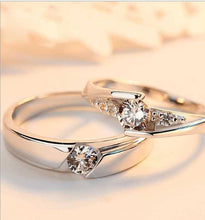 Load image into Gallery viewer, Simulation Diamond Ring Couple Rings A Pair of Live 925 Silver Men and Women Marriage Rings Lettering Rings Diamond Rings
