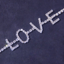 Load image into Gallery viewer, Letter Anklet LOVE Rhinestone Anklet
