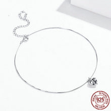 Load image into Gallery viewer, Girls&#39; Sterling Silver Anklet With Platinum Plated Love
