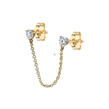 Load image into Gallery viewer, Ear Piercing Double Stud Earrings Gold Silver Color Long
