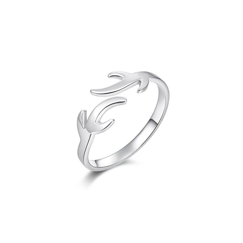 Small Animal Elk Horn Ring Simple Fashion Creative  Couple Rings