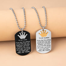 Load image into Gallery viewer, Crown Charms Couple Necklace To My King Queen Inspirational Pendants Necklaces Stainless Steel Jewelry
