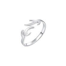 Load image into Gallery viewer, Small Animal Elk Horn Ring Simple Fashion Creative  Couple Rings
