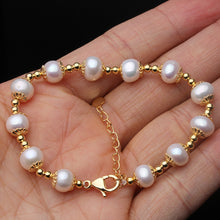 Load image into Gallery viewer, Real Freshwater Round Pearl Bracelet For Women Natural Pearl
