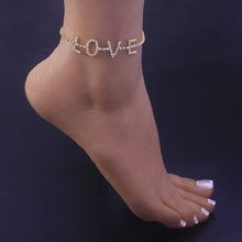 Load image into Gallery viewer, Letter Anklet LOVE Rhinestone Anklet
