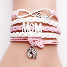 Load image into Gallery viewer, Hand-woven Infinite Love Mom Foot Bracelet
