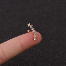 Load image into Gallery viewer, Stainless Steel Ear Piercing Jewelry Pentagonal Zircon
