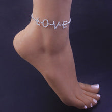 Load image into Gallery viewer, Letter Anklet LOVE Rhinestone Anklet
