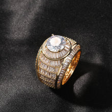 Load image into Gallery viewer, Copper Inlaid Zircon Men&#39;s Ring With Diamonds For Couples Rings
